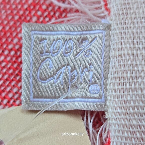 NWT 100% Capri Linen Scarf Red/Pink/Coral Italy - Picture 6 of 9